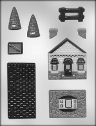 3-D HOUSE W/FENCE CHOCOLATE CANDY MOLD
