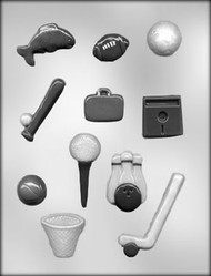 1-1/8" - 3-1/4" SPORTS TIE ACCESSORIES CHOCOLATE CANDY MOLD