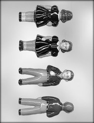 4 -1/4" 3-D BOY & GIRL CHOCOLATE CANDY MOLD