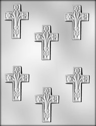 2-1/2" CROSS/LILY CHOCOLATE CANDY MOLD