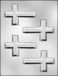 3-3/4" TEXTURED CROSS CHOCOLATE CANDY MOLD