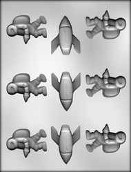 2-1/4" SPACE SHIP & ASTRONAUT CHOCOLATE CANDY MOLD