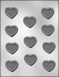 1-5/8" HEART W/BORDER CHOCOLATE CANDY MOLD