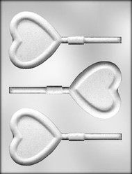 3-1/8" HEART W/BORDER SUCKER CHOCOLATE CANDY MOLD