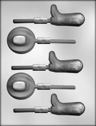 2-1/4" HAT & 2-1/2" BOOT  SUCKER CHOCOLATE CANDY MOLD