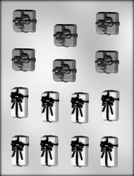 1-1/2" & 1-1/4" GIFTS W/BOWS-2 SIZES-CHOCOLATE CANDY MOLD