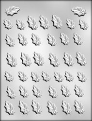 13/16" - 1-3/16"HOLLY LEAF ASSTMT CHOCOLATE CANDY MOLD