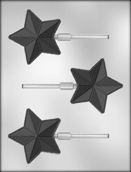 3" STAR W/LINES SUCKER CHOCOLATE CANDY MOLD