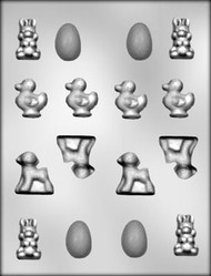 1-3/4" - 1-3/8" EASTER ASSORTMENT CHOCOLATE CANDY MOLD