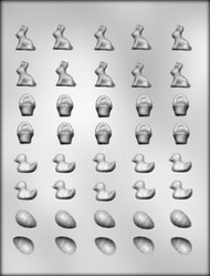 3/4" - 1" MINI EASTER ASSTMT CHOCOLATE CANDY MOLD