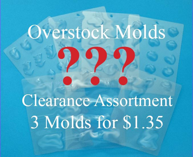 Set of 3 Chocolate and/or Hard Candy Overstock/Clearance Molds