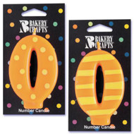 NUMBER CANDLE 0 STRIPES/DOTS--EA/1