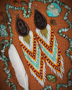 PurifIcation  Beaded Leather Earrings 