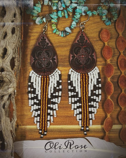 Owl Medicine Beaded Leather Earrings