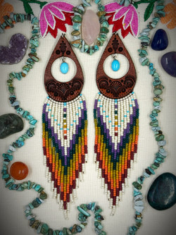 Fun Lovin' Beaded Leather Earrings