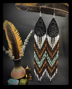 Spirit of the Southwest Beaded Leather Earrings 