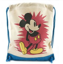 *Bulk* Junk Food™ Disney: Vintage Mickey Mouse Drawstring Backpack  - Set Of 4 Bags