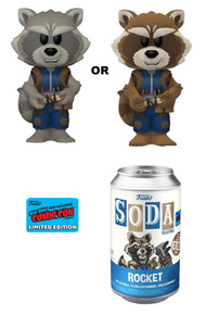 2021 NYCC Funko Soda Marvel Guardians Of The Galaxy - Vol. 2: Rocket Raccoon Exclusive Vinyl Figure - LE 10,000pcs - 1/6 Chase Variant - NYCC Sticker - Dented Can