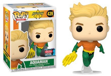 2022 NYCC Funko POP! DC Comics Heroes: Aquaman Exclusive Vinyl Figure - Shared Fall Convention Sticker - Damaged Box / Paint Flaw