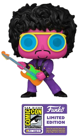 2023 SDCC Funko POP! Rocks: Blacklight Jimi Hendrix Exclusive Vinyl Figure - SDCC Sticker - Low Inventory!