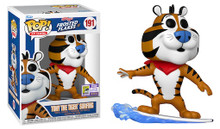2023 SDCC Funko POP! Ad Icons Frosted Flakes: Tony The Tiger Surfing Exclusive Vinyl Figure - SDCC Sticker - Damaged Box - Paint Flaw