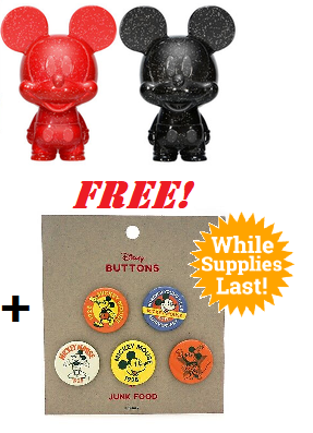 Funko Hikari XS Disney: Red & Black Mickey Mouse Vinyl Figure 2 Pack - LE  5000pcs + FREE Mickey Mouse Button Set*