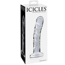 Pipedream Icicles No. 62 Curved Realistic 6.5 in. Glass Dildo Clear