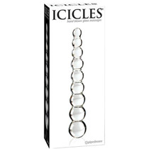 Pipedream Icicles No. 2 Beaded 8.5 in. Glass Dildo Clear