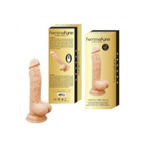 FemmeFunn Vortex Turbo Baller 2.0 8.25 in. Vibrating Rotating Dildo Beige