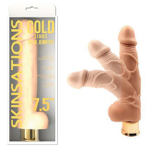 Skinsations Gold Series Vein Jumper 7.5in Vibrating Dildo Multi Function