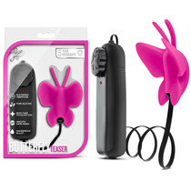 Blush Luxe Butterfly Teaser Remote-Controlled Silicone Mini Vibrator Fuchsia