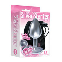The 9's, The Silver Starter, Bejeweled Heart Stainless Steel Plug, Diamond
