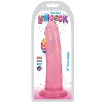 Curve Toys Lollicock Slim Stick 8 in. Dildo with Suction Cup Cherry Ice