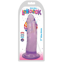 Curve Toys Lollicock Slim Stick 7 in. Dildo with Suction Cup Grape Ice
