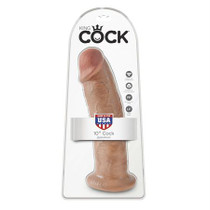 Pipedream King Cock 10 in. Cock Realistic Dildo With Suction Cup Tan