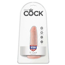 Pipedream King Cock 5 in. Cock Realistic Dildo With Suction Cup Beige