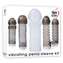 A&E Vibrating Penis Sleeve Kit Smoke/Clear