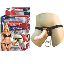 All American Whoppers 8in. Vibrating Dong with Universal Harness