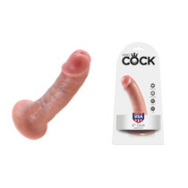 Pipedream King Cock 6 in. Cock Realistic Dildo With Suction Cup Beige