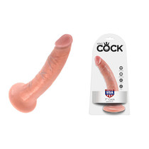 Pipedream King Cock 7 in. Cock Realistic Dildo With Suction Cup Beige