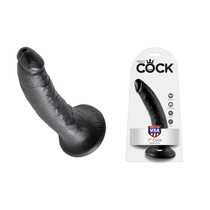 Pipedream King Cock 7 in. Cock Realistic Dildo With Suction Cup Black