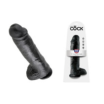 Pipedream King Cock 11 in. Cock With Balls Realistic Suction Cup Dildo Black