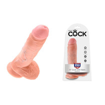 Pipedream King Cock 8 in. Cock With Balls Realistic Suction Cup Dildo Beige