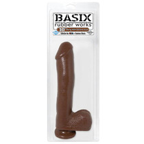 Pipedream Basix Rubber Works 10 in. Dong With Balls & Suction Cup Brown