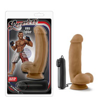Blush Loverboy MMA Fighter Remote-Controlled 7 in. Vibrating Dildo with Balls & Suction Cup Tan