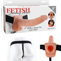 Fetish Fantasy 9in Hollow Strap-On with Balls Flesh