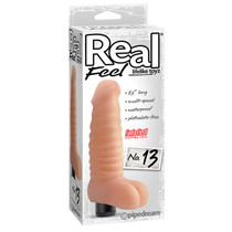 Pipedream Real Feel Lifelike Toyz No. 13 Realistic 8 in. Vibrating Dildo With Balls Beige