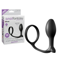Pipedream Anal Fantasy Collection Silicone Ass-Gasm Cock Ring Beginner's Plug Black