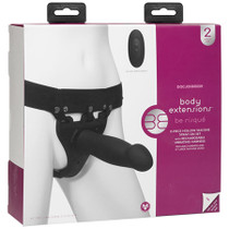 Body Extensions Hollow Bulbed Strap-On 2-Piece Set with Clitoral Vibrator Black