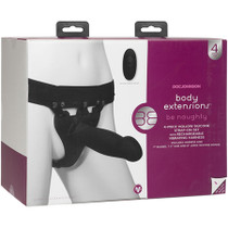 Body Extensions Hollow Strap-On 4-Piece Set with Clitoral Vibrator Black